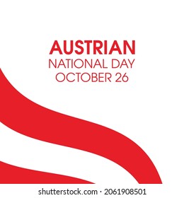 Austrian National Day vector. Austria wawing flag icon vector isolated on a white background. October 26. Important day