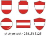 Austrian national flag Shield Badge set