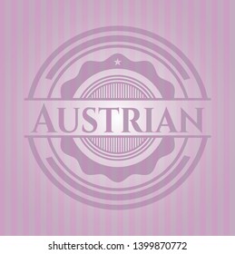 Austrian pink emblem. Vector Illustration. Detailed.