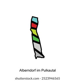 Austrian Political Map with capital City of Alberndorf im Pulkautal, national borders, important cities illustration design template