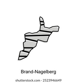 Mapa político austríaco com capital Cidade de Brand Nagelberg, fronteiras nacionais, cidades importantes ilustração design template