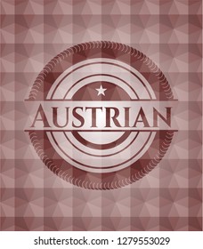 Austrian red polygonal badge. Seamless.