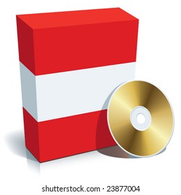 Austrian software box with national flag colors and CD.