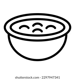 Austrian soup icon outline vector. Food austria. Beef bread