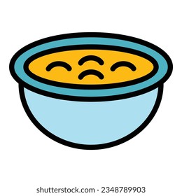 Austrian soup icon outline vector. Food austria. Beef bread color flat