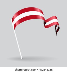 Austrian wavy flag. Vector illustration.