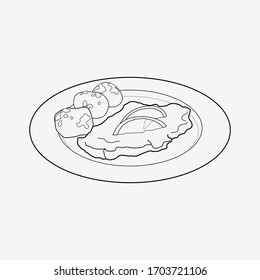 Austrian wiener schnitzel icon line element. Vector illustration of austrian wiener schnitzel icon line isolated on clean background for your web mobile app logo design.