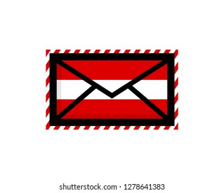 Austrian-flag letter envelope/mail