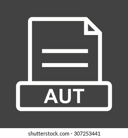 AUT, file, file extension icon vector image. Can also be used for file format, design and storage. Suitable for mobile apps, web apps and print media.