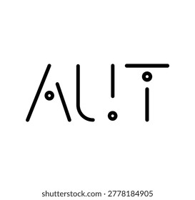 AUT initial letters black colored with modern font