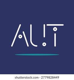 AUT letter initials black colored with modern font