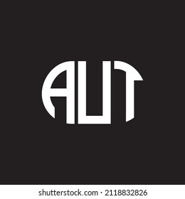 AUT letter logo design on black background. AUT 
creative initials letter logo concept. AUT letter design.

