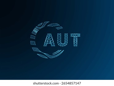 AUT low poly letter logo vector design. AUT lower poly logo design. AUT unique low poly logo design.