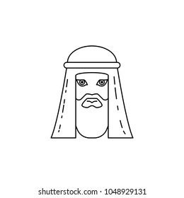 autarch of the Arab sheik icon. Element of Arab culture icon for mobile concept and web apps. Thin line  icon for website design and development, app development. Premium icon on white background