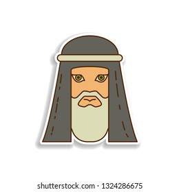 autarch of the Arab sheik  sticker icon. Element of color Arabic culture icon. Premium quality sticker design icon. Signs and symbols collection icon for websites, web design