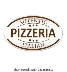 autentic pizzeria italia paper web lable badge isolated