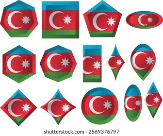 The AuThe national flag of Azerbaijan consists of three horizontal stripes of equal width, from top to bottom: light blue, red, and green