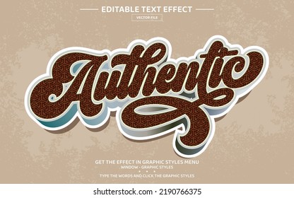 Authentic 3D editable text effect template