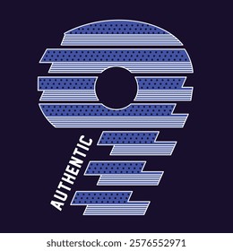 Authentic 9 Number T shirt Print Design 