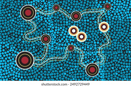 Authentic Aboriginal dot Art  The Journey life.