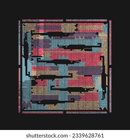 Authentische abstrakte Formen. Schrecken Sie Grafiken. drucken. Vektorgrafik