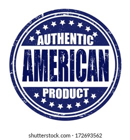 Authentic american product grunge rubber stamp on white, vector illustration