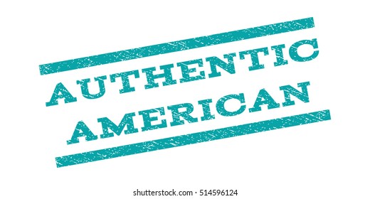 Authentic American watermark stamp. Text caption between parallel lines with grunge design style. Rubber seal stamp with dirty texture. Vector color ink imprint on a white background.