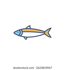 An authentic anchovy fish graphic suitable for culinary art and food-related projects.