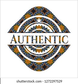 Authentic arabesque badge. arabic decoration.