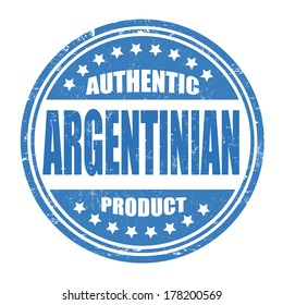 Authentic argentinian product grunge rubber stamp on white, vector illustration