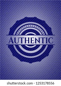 Authentic badge with jean texture