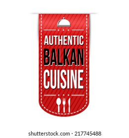 Authentic balkan cuisine banner design over a white background, vector illustration