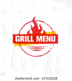 Authentic Barbecue And Grill Rough Distressed Vector Element. Restaurant Menu Original Page Design On Grunge Background