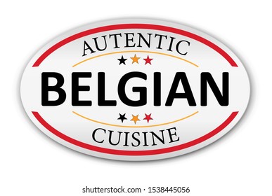 Authentic Belgian cuisine banner design over a white background, vector illustration