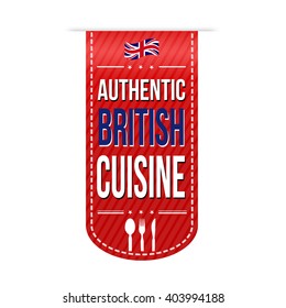 Authentic british cuisine banner design over a white background, vector illustration svg