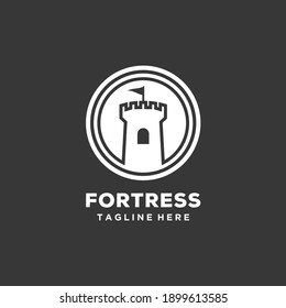 Auténtico diseño del logotipo de la torre del castillo