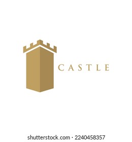 Authentic Castle tower and shield silhouette for real estate, protect systems