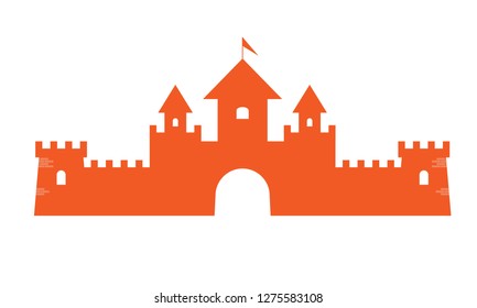 Authentic Castle tower symbol for logo or icon design. Vector illustration.