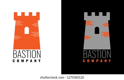 Authentic Castle tower symbol for logo or icon design. Vector illustration.
