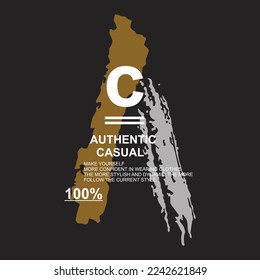 authentic casual design typography vector illustration for print