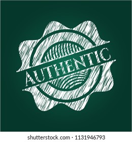 Authentic chalk emblem written on a blackboard