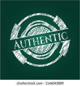 Authentic chalkboard emblem on black board