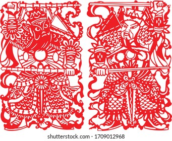 authentic chinese warrior vector art