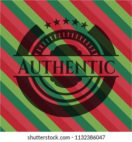 Authentic christmas colors emblem.