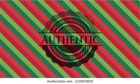 Authentic christmas colors style badge.