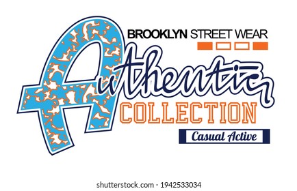 Authentic Collection typography design in vector illustration.Clothing,tee shirt,apparel and other uses
