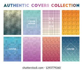 Authentic Covers Collection. Alive geometric patterns. Bewitching background. Vector illustration.