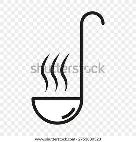 Authentic culinary masterpieces. Professional kitchen Vector. Sophisticated soup ladles. Incredible cooking equipments. EPS 10.