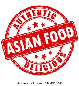 Authentic and delicious asian food vector stamp illustration isolated on white background