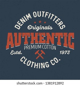 Authentic Denim Autfitters - Tee Design For Printing